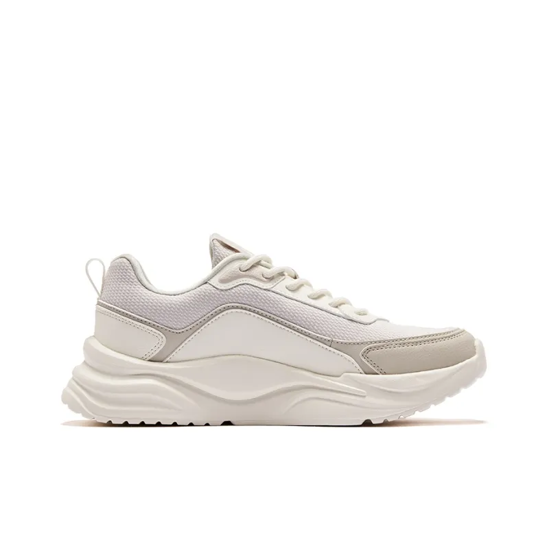 Erke Infinite Anti Slip And Wear Resistant Breathable Low Top Sports Casual Shoes Women's White Gray-1