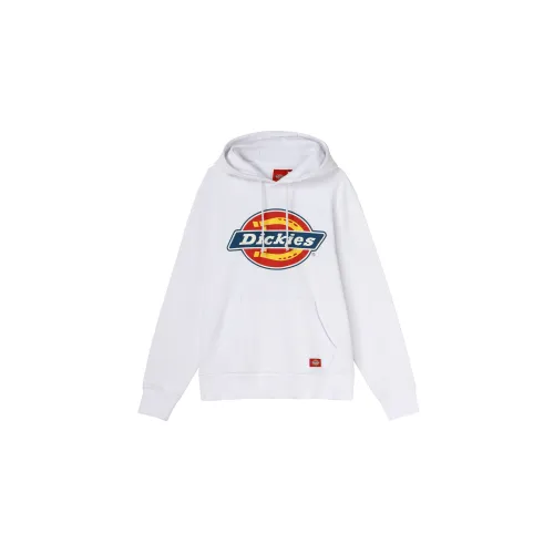 Dickies Logo Basic Printing Hooded Fleece Unisex White Sweatshirt