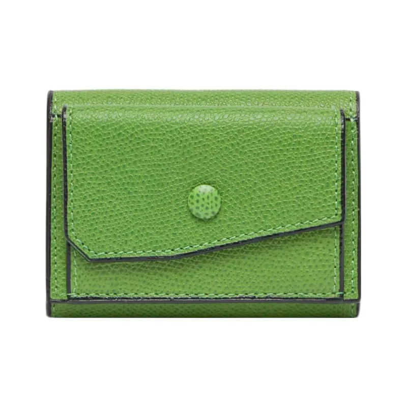 Valextra Calfskin Coin Purse Trumpets Women's Green-0