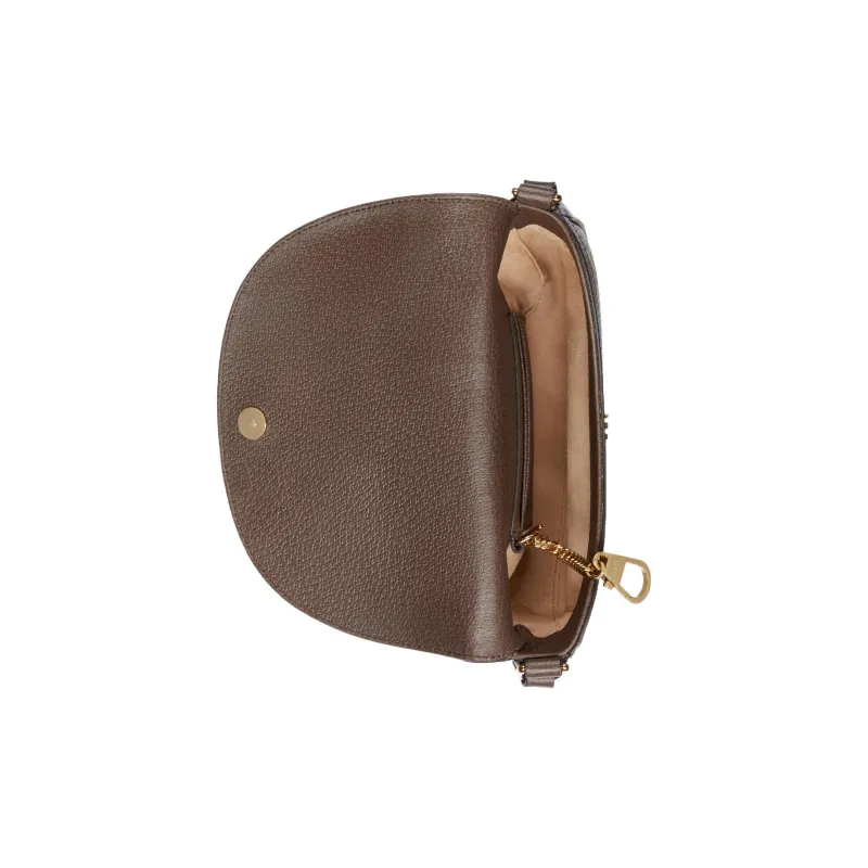 GUCCI Ophidia Canvas With Leather Shoulder Bag Crossbody Bag Mini Women's Brown-6