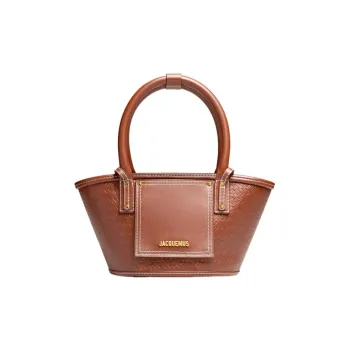 Jacquemus Le Petit Panier Soli Cow Leather Basket Bag Handbag Shoulder Bag Crossbody Bag Mini Women's Brown