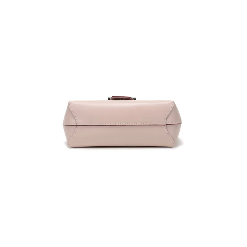 LONGCHAMP Le Pliage Leather Bamboo Bag Shoulder Bag Women's Soft Pink-4