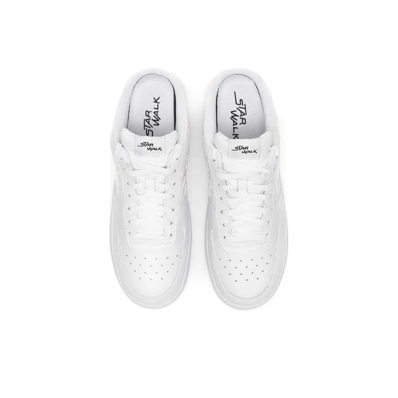 Starwalk Soldier Durable Breathable Low Top Open Heel Skateboard Shoes Unisex White Laser-3