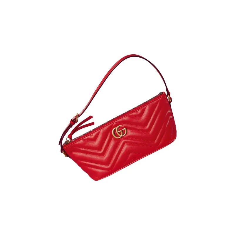 GUCCI GG Marmont Leather Handbag Shoulder Bag Women's Red-3