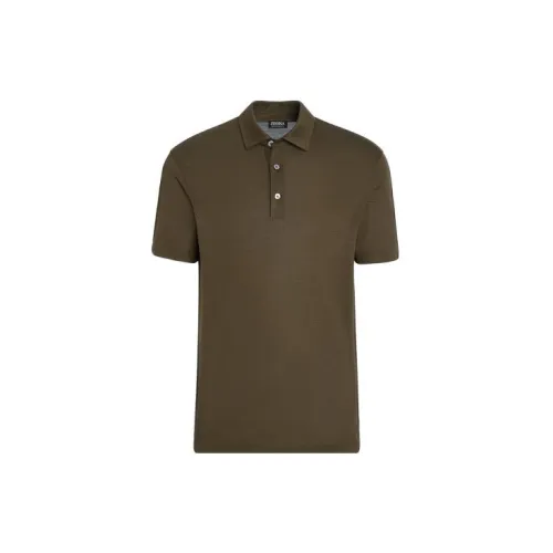 Zzegna Polo Shirts Men Dark Olive Green