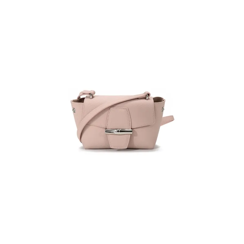 LONGCHAMP Roseau Cow Leather Shoulder Bag Crossbody Bag Women's Soft Pink-6