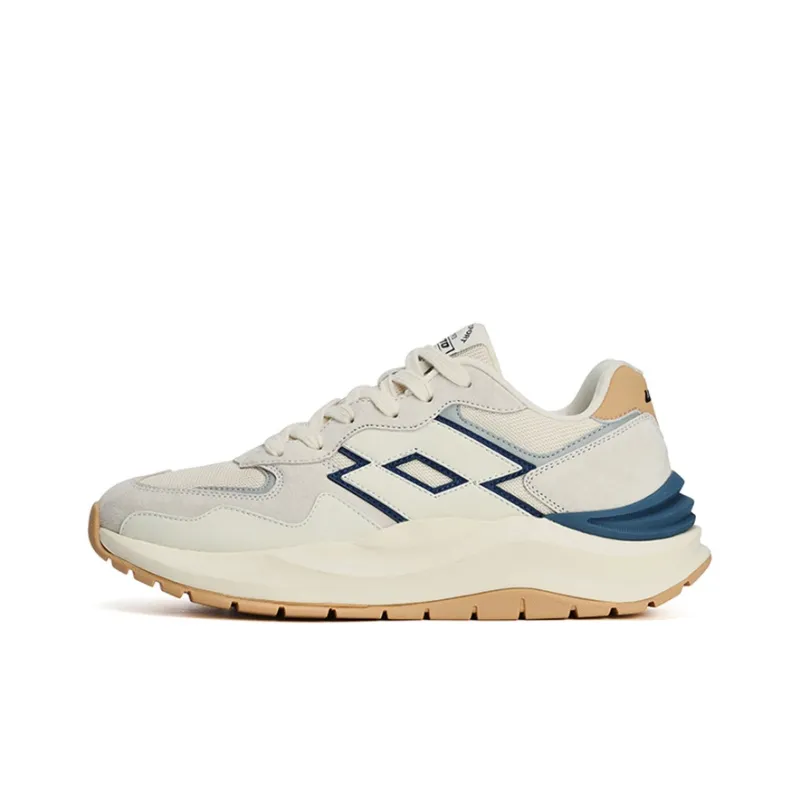 LOTTO Startled Tiger Anti Slip Wear Resistant Moisture Wicking Coverage Support Low Top Casual Shoes Men's Ecru-0
