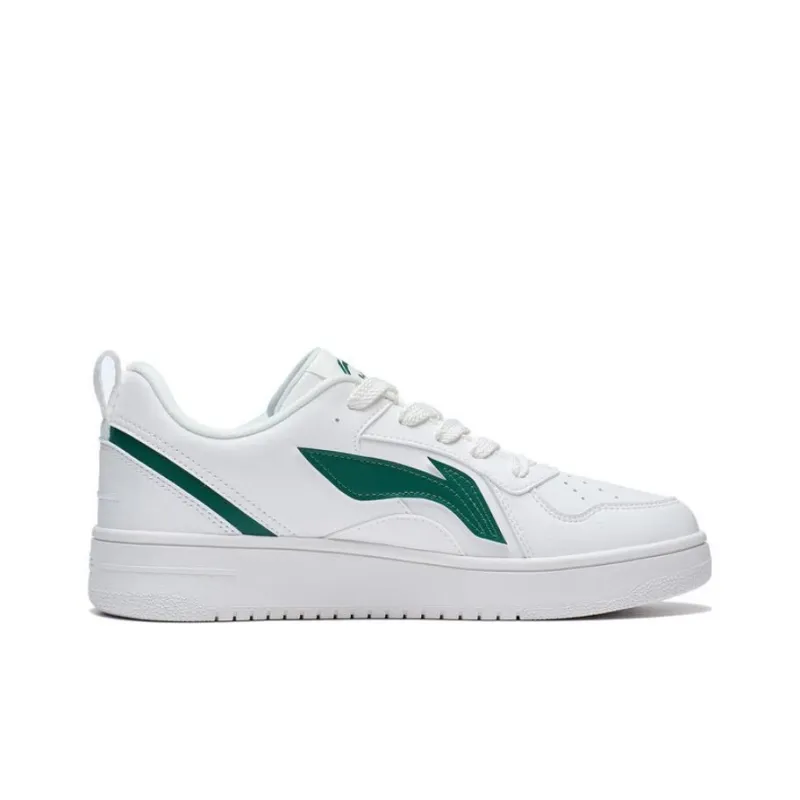 LiNing Shiyi Anti Slip Wear Resistant Low Top Skateboard Shoes Men's White Green-1