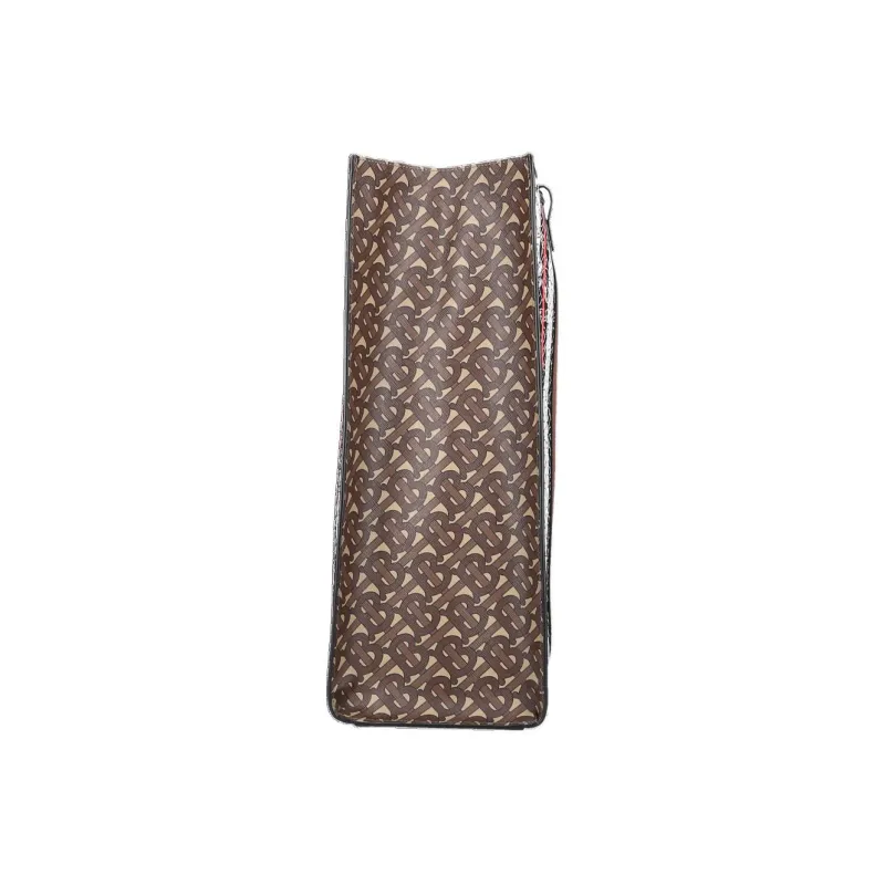 Burberry Monogram Stripe E Canvas Portrait Tote Bag Brown Multi-3