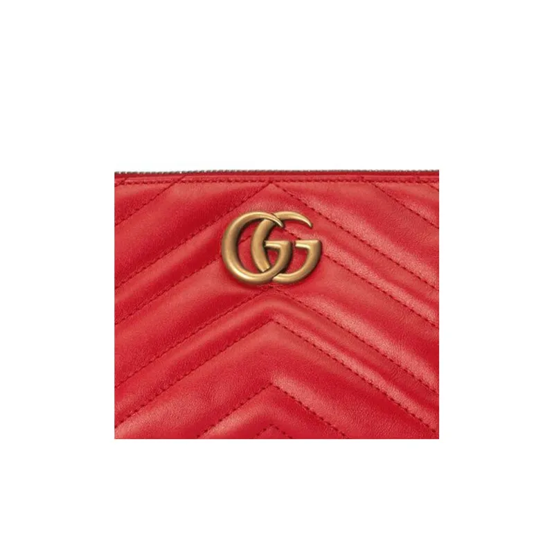 GUCCI GG Marmont Leather Handbag Shoulder Bag Women's Red-8
