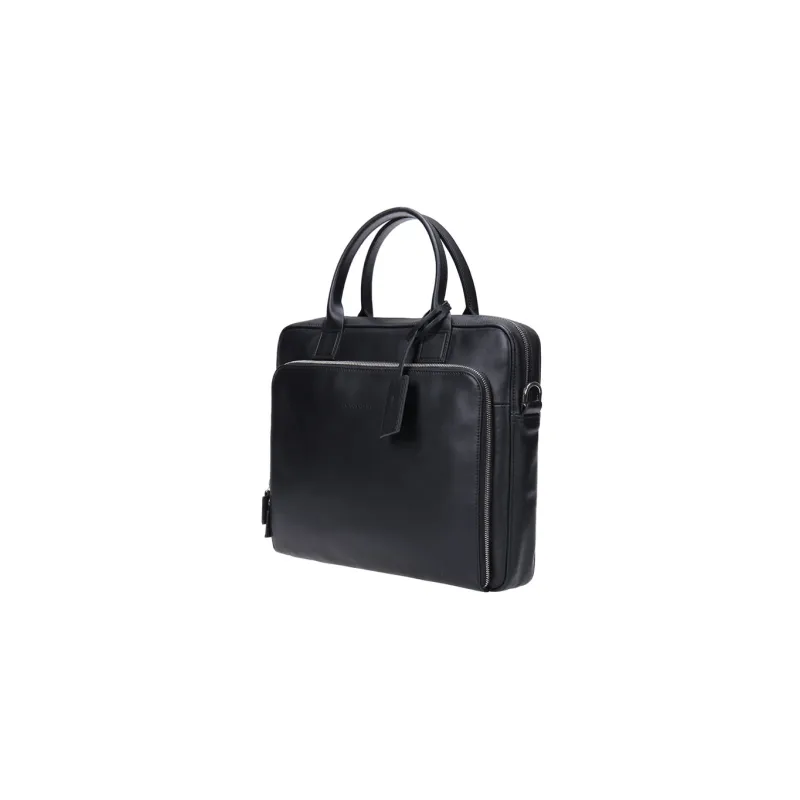 LONGCHAMP Baxi Cow Leather Briefcase, Shoulder Bag, Crossbody Bag, Handbag Small Size Men's Black-1