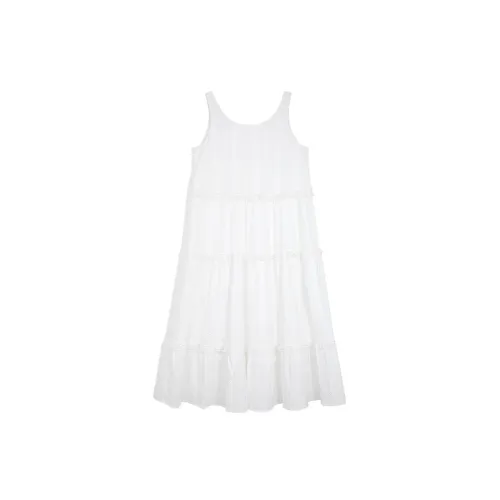 SUNSUNTOWN Slip Dresses Women's Pure White