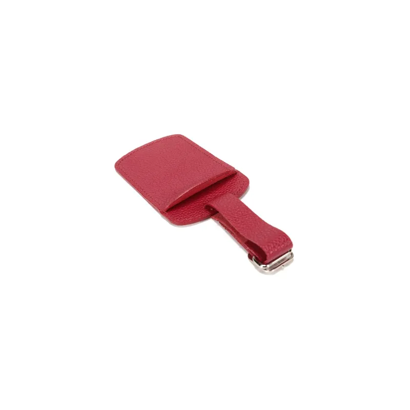 LONGCHAMP Le Pliage Cow Leather Luggage Tag Unisex Red-4