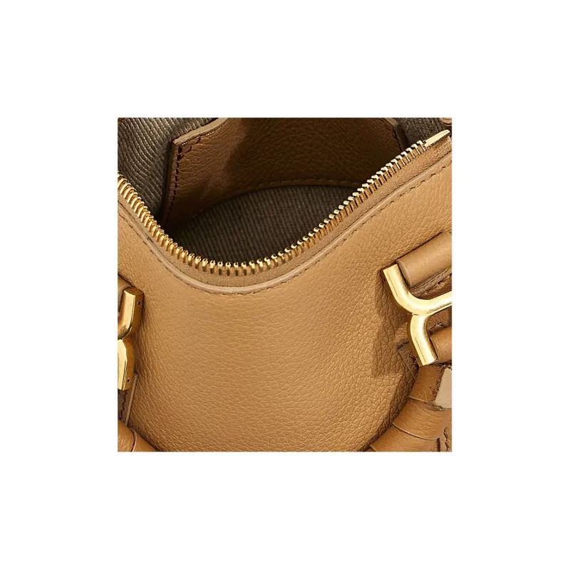 Chloe Grained Calfskin Portable Crossbody Bag, Shoulder Bag Mini Women's Brown-2