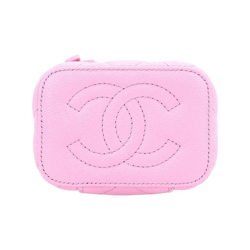 CHANEL 23P SS Grain Embossed Cow Leather Box Bag, Handheld Bag, Shoulder Bag, Crossbody Bag Trumpets Women's Pink-3