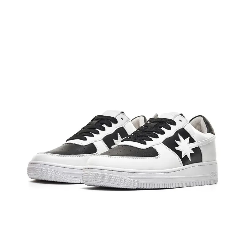 Starwalk Soldier Warm Slip Resistant Low Top Skateboard Shoes Unisex White Black Panda-2
