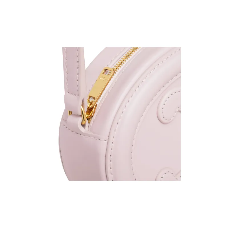 CELINE Triomphe Smooth Cow Leather Mooncake Bag Wallet Shoulder Bag Crossbody Bag Regular Women's Pink-4