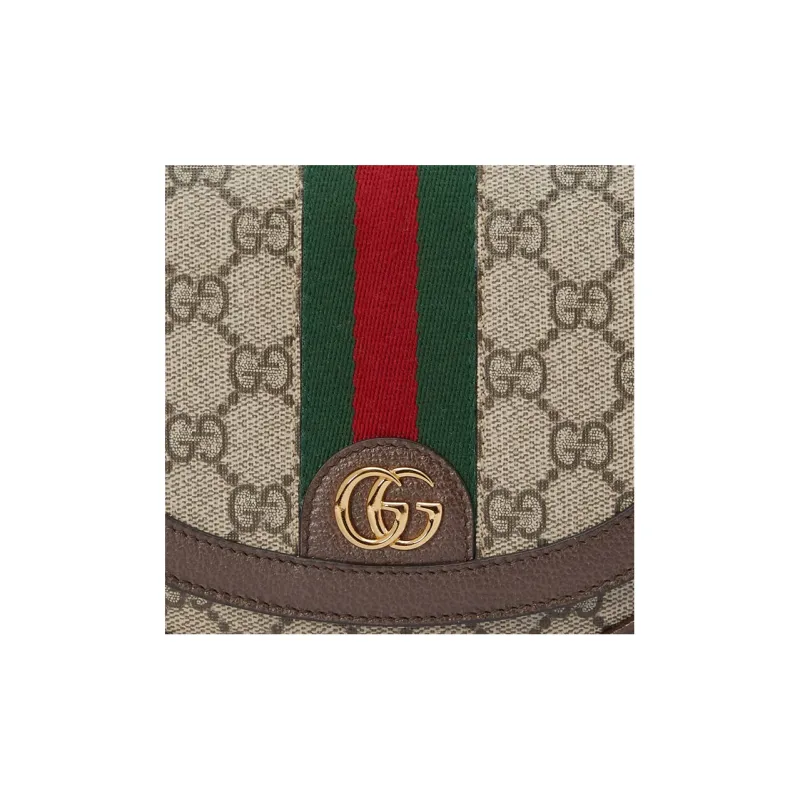 GUCCI Ophidia Canvas With Leather Shoulder Bag Crossbody Bag Mini Women's Brown-8