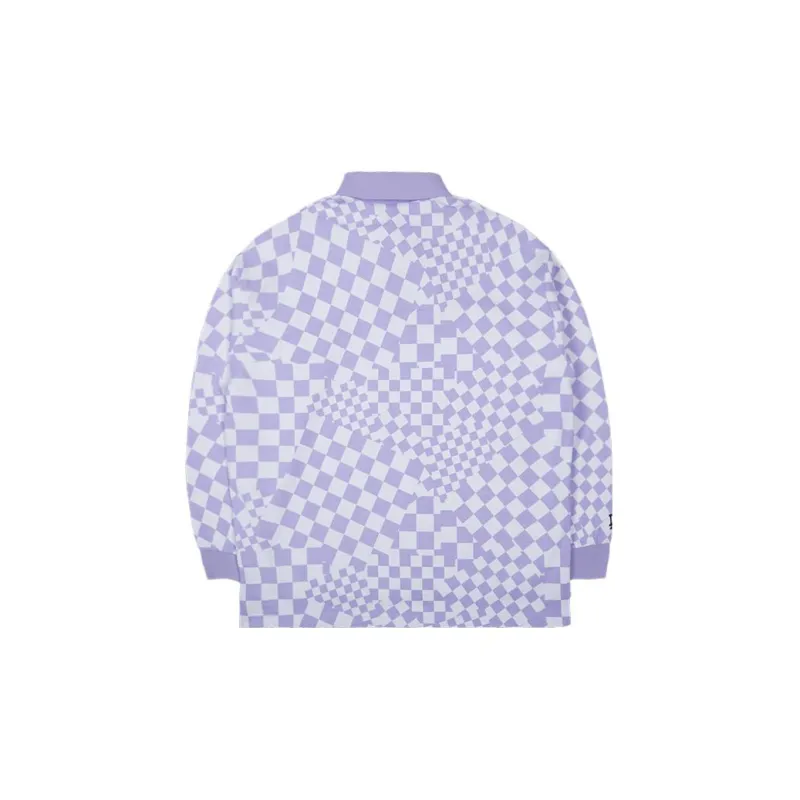 New Era Polo Shirts Unisex Light Purple Plaid-1