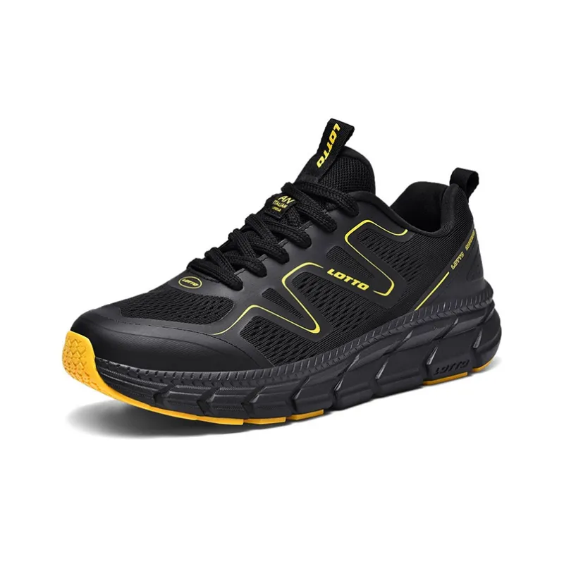 LOTTO Shock Absorbers With Slip Resistant Features Low Top Carbon Plate Marathon Running Shoes Men's Black Yellow-1