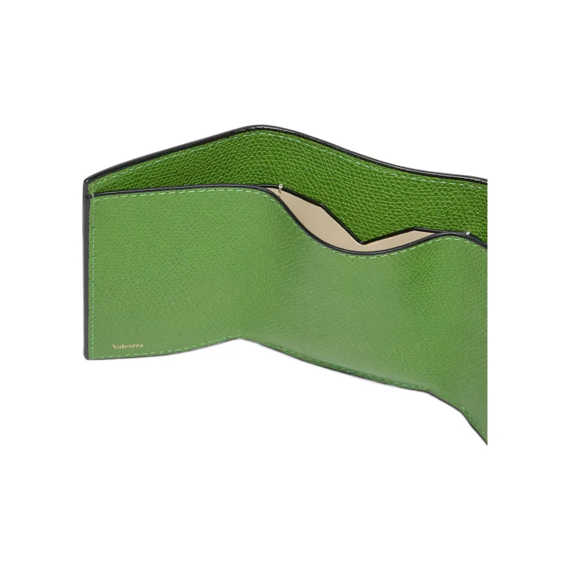 Valextra Calfskin Coin Purse Trumpets Women's Green-3