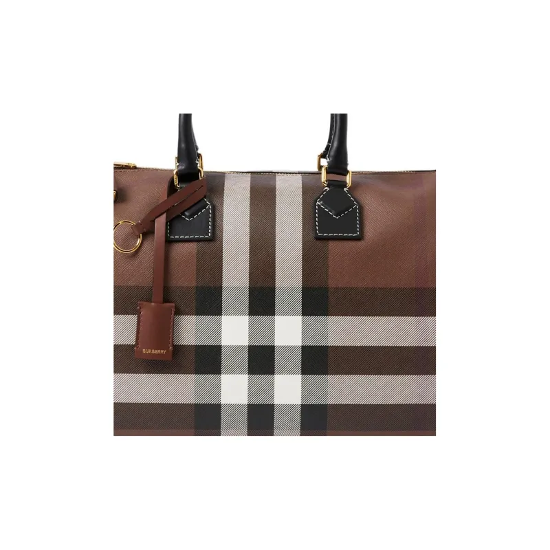 Burberry Leather Bowling Bag Shoulder Bag Crossbody Bag Handbag Medium Size Women's Brown-5