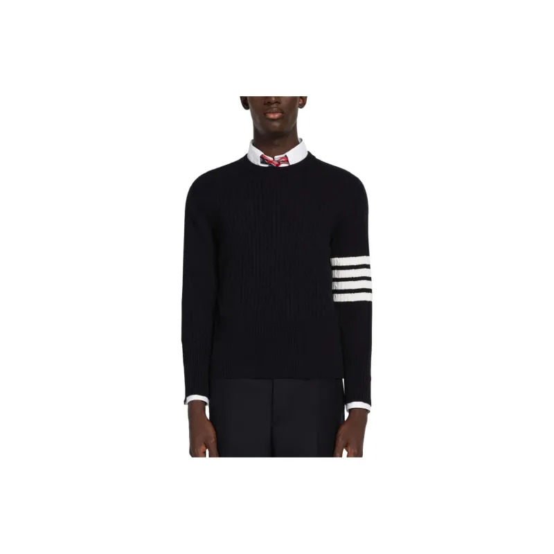 THOM BROWNE 4 Bar Stripe Detailed Crewneck Jumper-1