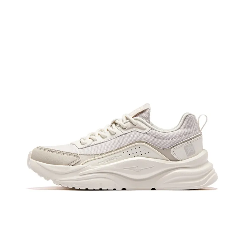 Erke Infinite Anti Slip And Wear Resistant Breathable Low Top Sports Casual Shoes Women's White Gray-0
