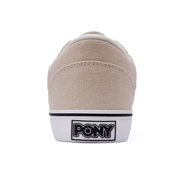 PONY Skate Anti Slip Wear Resistant Low Top Skateboard Shoes Unisex Beige-3