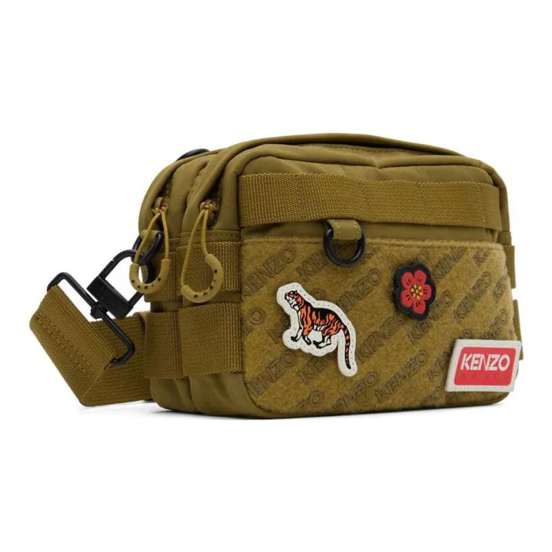 KENZO Nylon Messenger Bag, Shoulder Bag, Crossbody Bag Men's Khaki-1