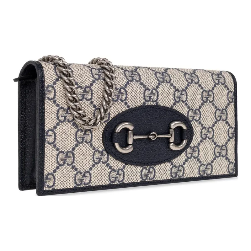 GUCCI Canvas Bag, Crossbody Bag Women's Blue/Beige-2