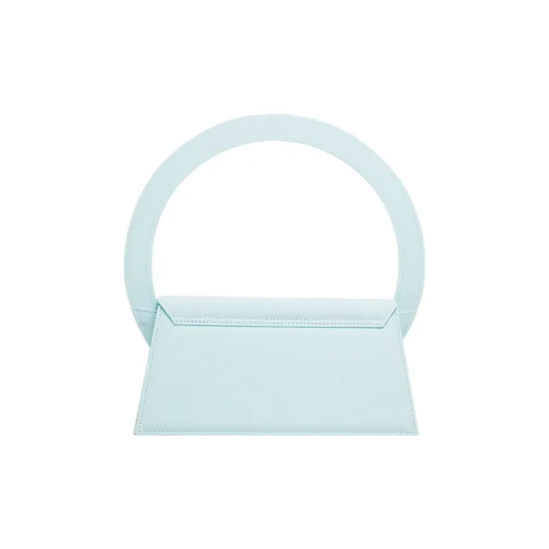 Jacquemus Le Sac Rond Cow Leather Shoulder Bag Crossbody Bag Handbag Women's Light Blue-2