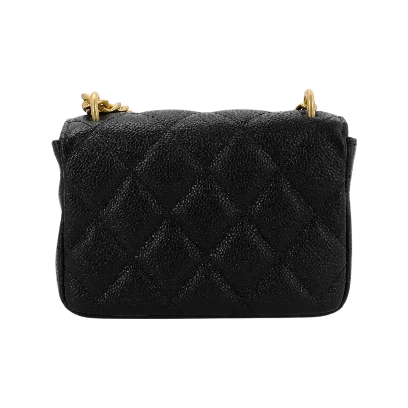 CHANEL Litchi Grain Cow Leather Mini Bag, Fanny Pack, Shoulder Bag, Crossbody Bag Trumpets Women's Black-2