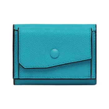 Valextra Calfskin Coin Purse Trumpets Women's Blue