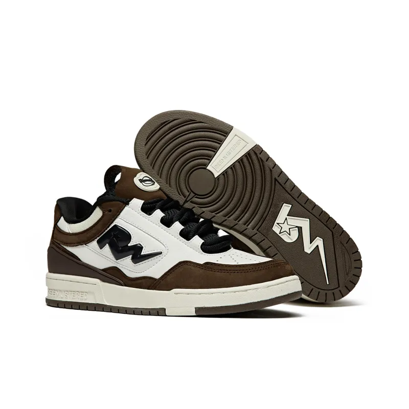 REEMUSTERED Low Top Skateboard Shoes Unisex Mocha-2