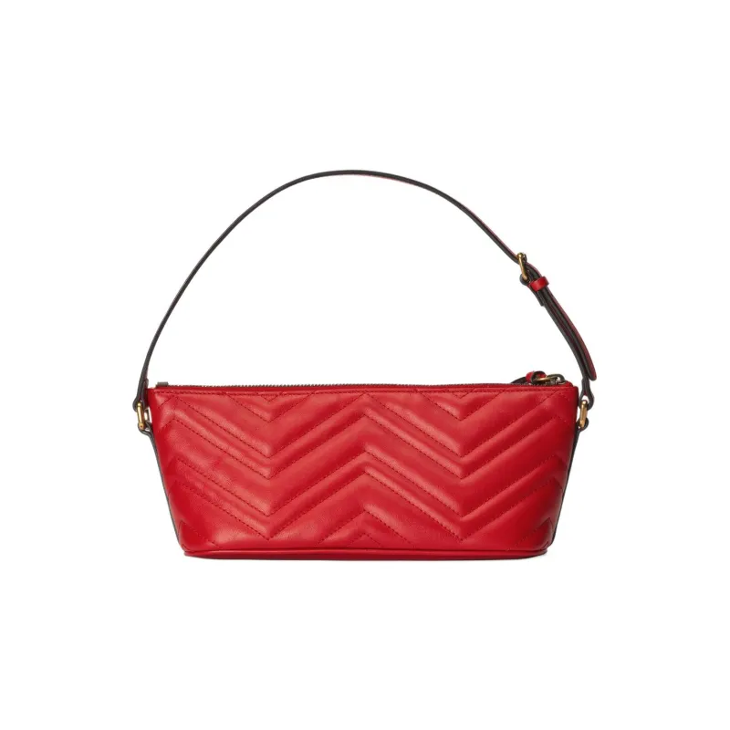 GUCCI GG Marmont Leather Handbag Shoulder Bag Women's Red-4
