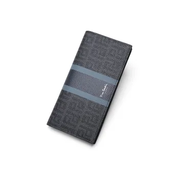 PIERRE CARDIN PVC Cow Leather Clutch Business Suit Wallet Regular Men's Black Gray/Coffee