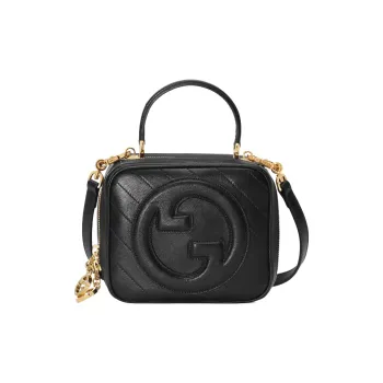 GUCCI Blondie Leather Shoulder Bag Crossbody Bag Handbag Women's Black