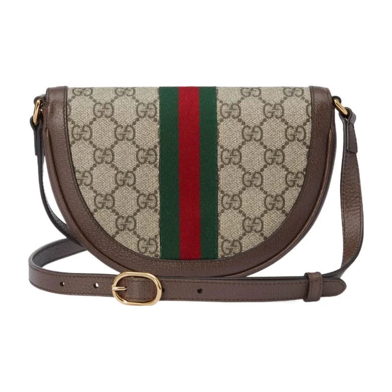 GUCCI Ophidia Canvas With Leather Shoulder Bag Crossbody Bag Mini Women's Brown-2