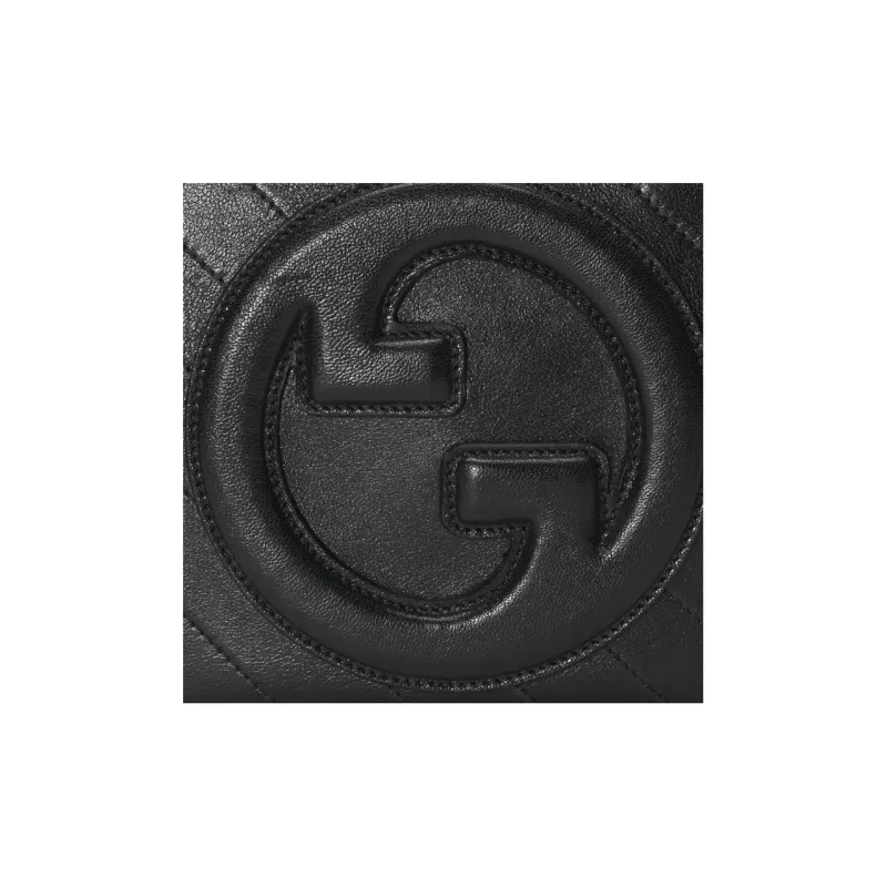 GUCCI Blondie Leather Shoulder Bag Crossbody Bag Handbag Women's Black-7