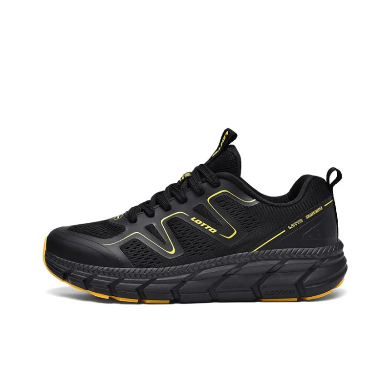LOTTO Shock Absorbers With Slip Resistant Features Low Top Carbon Plate Marathon Running Shoes Men's Black Yellow-0