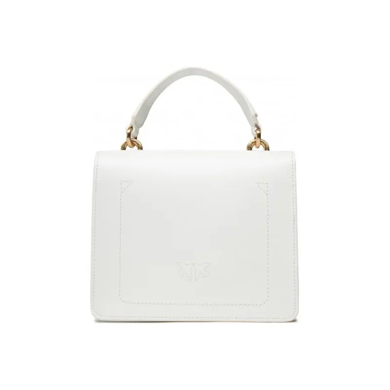 PINKO Cow Leather Bird Bag Swallow Bag Handbag Mini Women's White-3