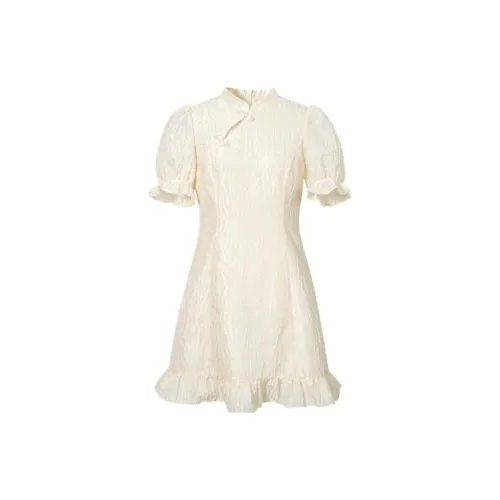 SEIFINI Short-Sleeved Dresses Women's Off White