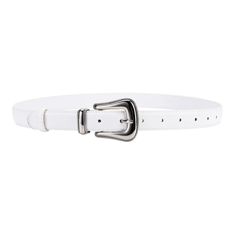 NINE NAIL 9 Section Vintage Trendy Versatile Pin Buckle Cow Leather Genuine Leather Women's Belt Women's Width  2.5cm-6