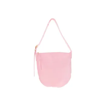 JIL SANDER Crinkled-Finish Zip-Up Medium Shoulder Bag