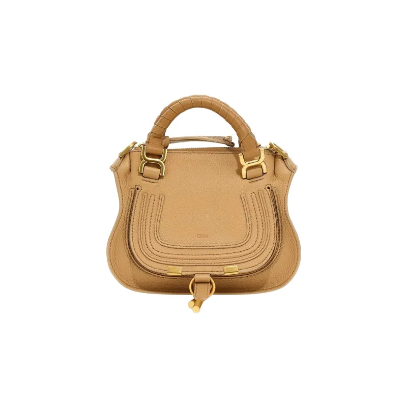 Chloe Grained Calfskin Portable Crossbody Bag, Shoulder Bag Mini Women's Brown-0