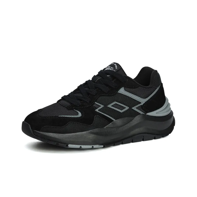 LOTTO Startled Tiger Cushioning Anti Slip And Wear Resistant Low Top Casual Shoes Men's Obsidian Black-1