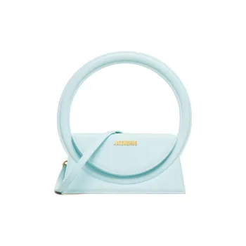 Jacquemus Le Sac Rond Cow Leather Shoulder Bag Crossbody Bag Handbag Women's Light Blue