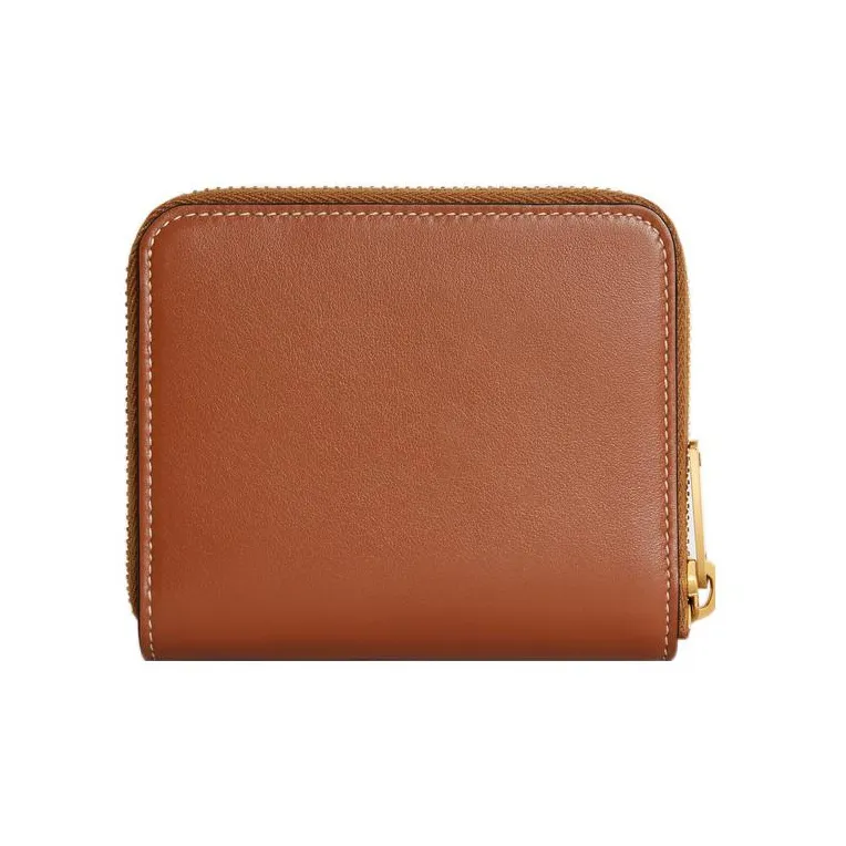 CELINE Smooth Calf Leather Wallet Women's Brown-2