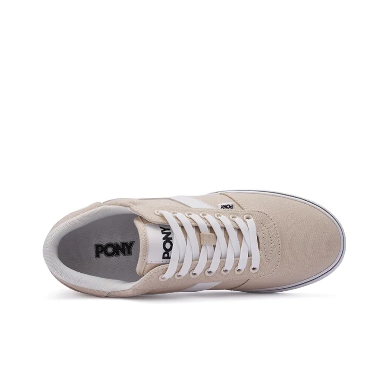 PONY Skate Anti Slip Wear Resistant Low Top Skateboard Shoes Unisex Beige-2